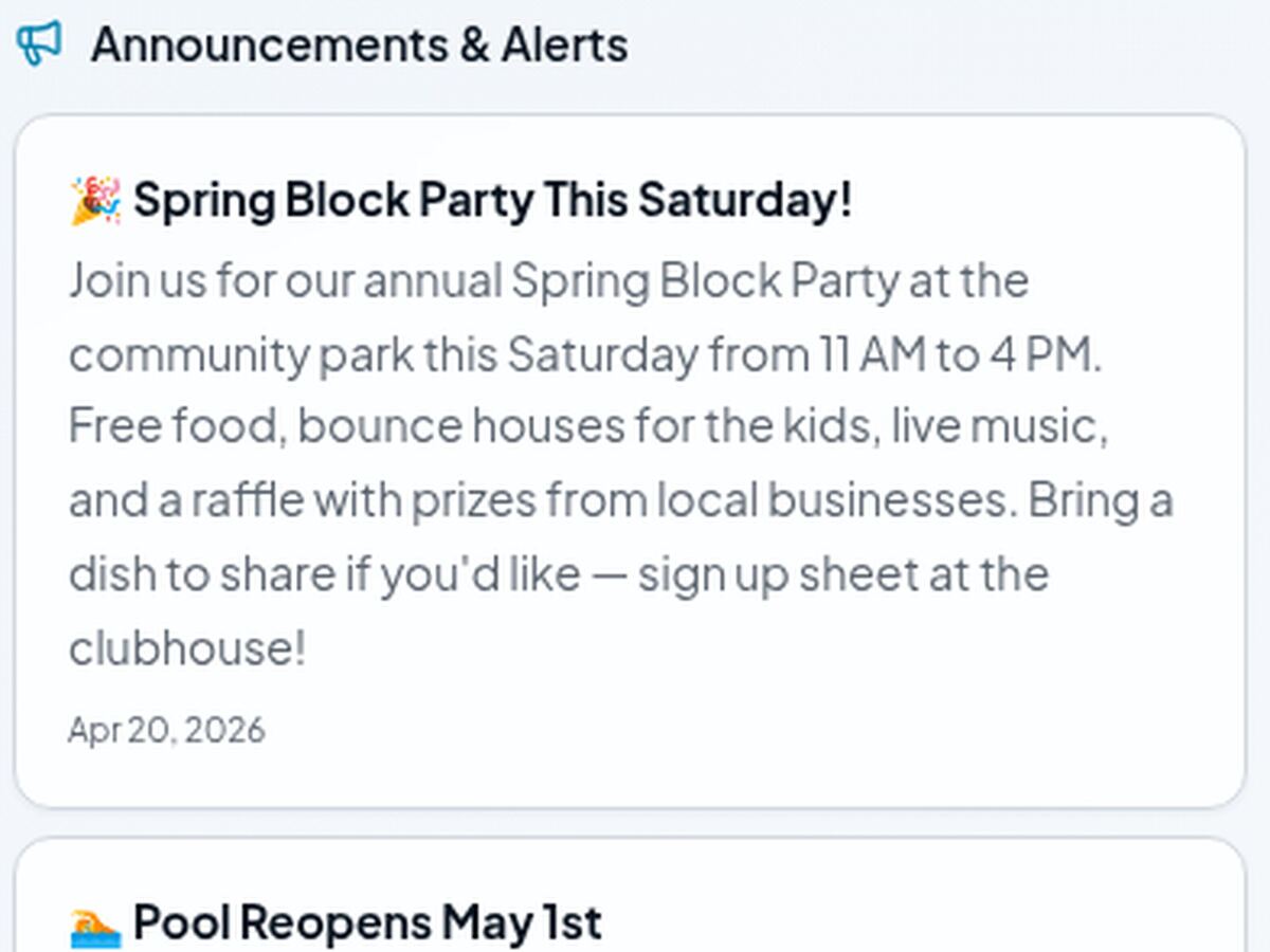 Community announcements preview